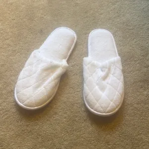Cozy White Quilted Slippers
