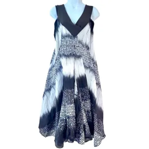 CREA CONCEPT Abstract A-line Flowy Knee Length Cotton Dress Size 40 us M 8/10