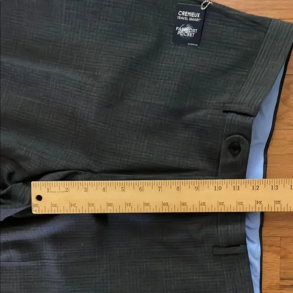 Cremieux Men's NWT 38R Dark Gray Dress Pants Modern Fit Passport Pocket