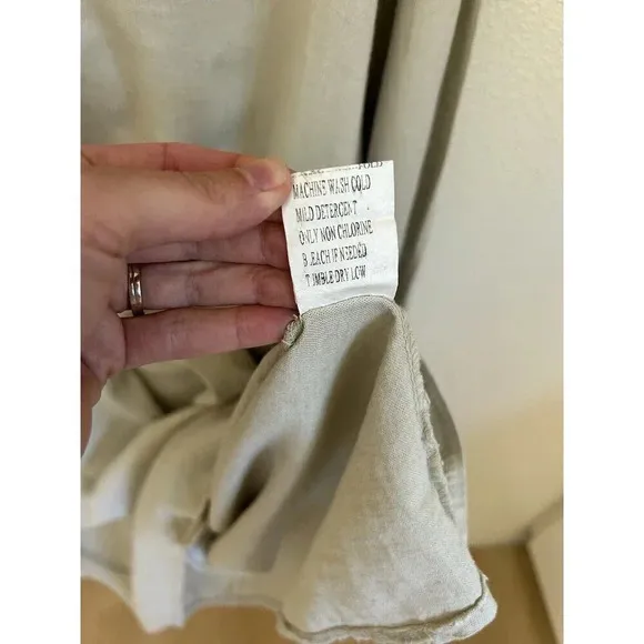 Cristina Vergani 100% Linen Gray Tunic Dress SZ L NWOT