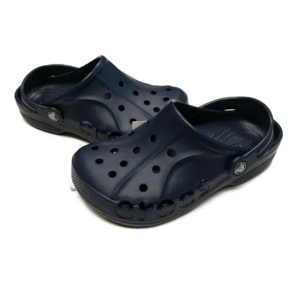CROCS Baya Clog K Junior Size J3 Lightweight Slip On Clogs Shoes Navy Blue