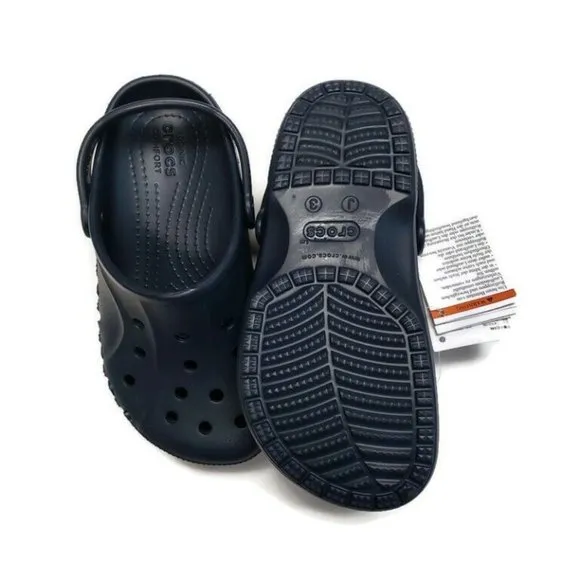 CROCS Baya Clog K Junior Size J3 Lightweight Slip On Clogs Shoes Navy Blue