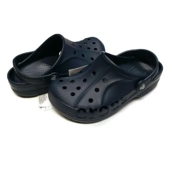 CROCS Baya Clog K Junior Size J3 Lightweight Slip On Clogs Shoes Navy Blue