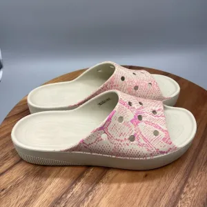 Crocs Classic Platform Snake Print Slide Shoes 208242 Sandals