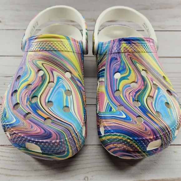 Crocs Clogs Out Of This‎ World II Classic Shoes 206868 Tie Dye Men 5 Womens 7