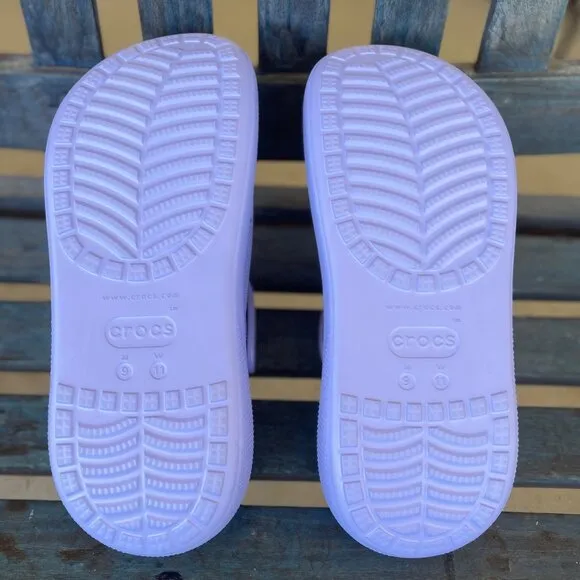 Crocs Crush Clog Unisex-Adult 9M/11W Purple Slip-On Platform Sandal Light Weight