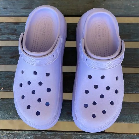Crocs Crush Clog Unisex-Adult 9M/11W Purple Slip-On Platform Sandal Light Weight
