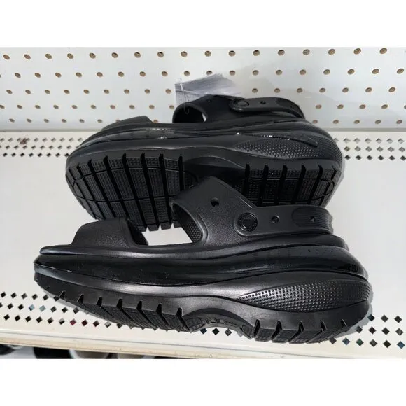 Crocs Mega Crush Womens Platform Wedge Slingback Sandals Size 10 Black