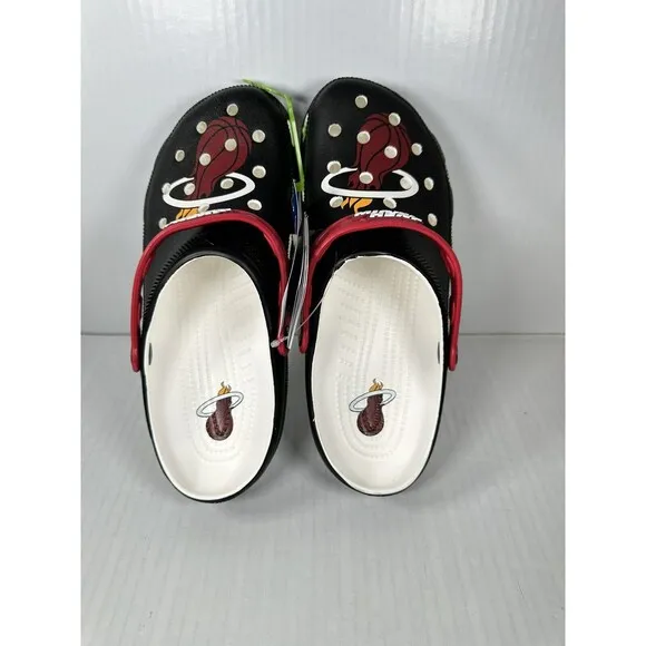Crocs NBA Miami Heat Classic Clogs Mens Size 10 208861-001 Basketball NEW