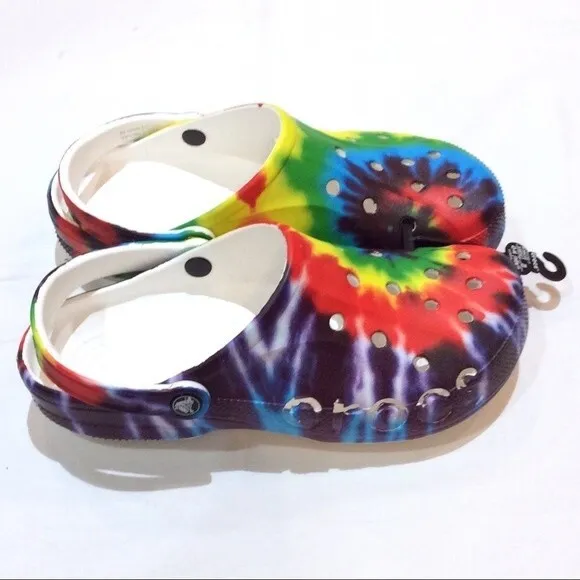 Crocs Rainbow Tie-Dye Clog Baya Sz 10 (Mens) 12 (Womens) New Slip On Mules