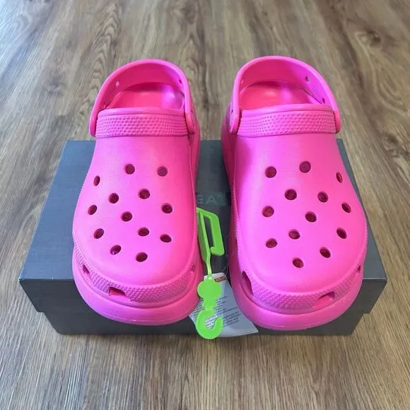 CROCS pink platform clogs mules sandals shoes women’s 7 new