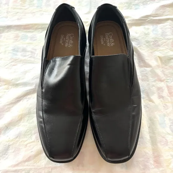 Croft &amp; Barrow Ortholite Black Loafer Dress Shoes Slip On SZ 12 W NWOT