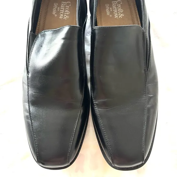 Croft &amp; Barrow Ortholite Black Loafer Dress Shoes Slip On SZ 12 W NWOT