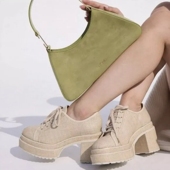 CULT GAIA Dahlia Platform Heels Sneaker Loafer Shoes Woven Raffia