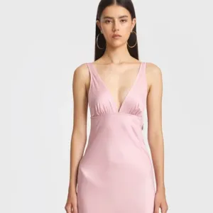Cult Mia CLASSIC MAXI PINK SLIP DRESS Size M