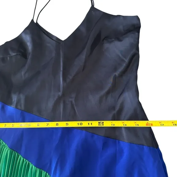 CUSHNIE For Target Colorblock Pleated Midi Dress Navy/Green NWT Sz 10 Modern