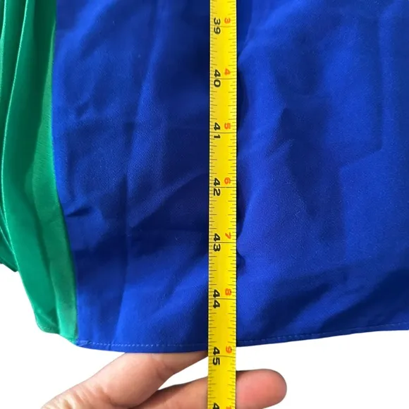 CUSHNIE For Target Colorblock Pleated Midi Dress Navy/Green NWT Sz 10 Modern