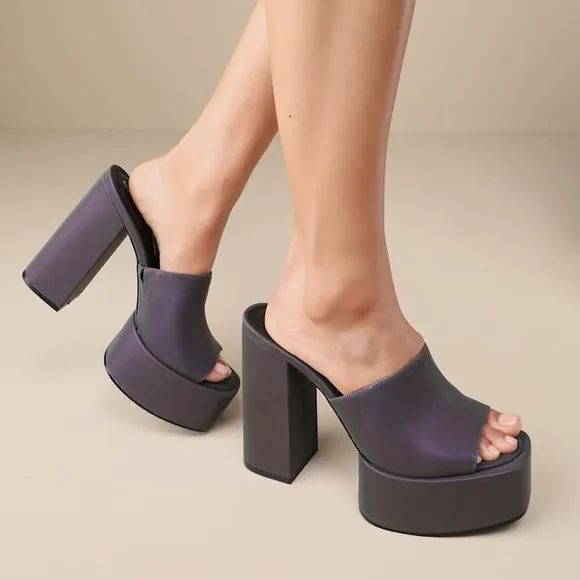 D'Amelio x Lulus Multi Reflective Platform Sandals