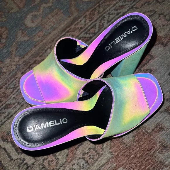 D'Amelio x Lulus Multi Reflective Platform Sandals