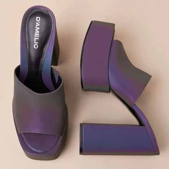 D'Amelio x Lulus Multi Reflective Platform Sandals