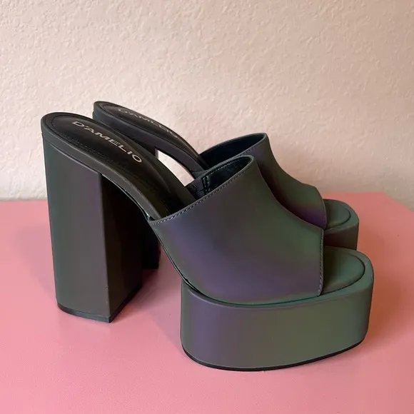 D'Amelio x Lulus Multi Reflective Platform Sandals