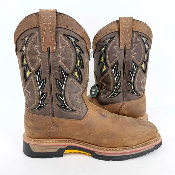 Dan Post Mens Warrior Work Boots US 9 Wide Brown Leather CT Waterproof EUC