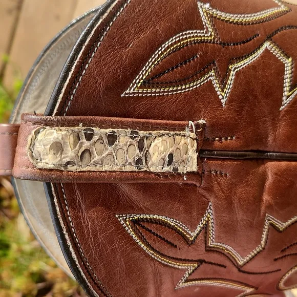 Dan Post Snake Skin Cowboy Boots Men's Size 6.5 C Approx Women's Size 8 C