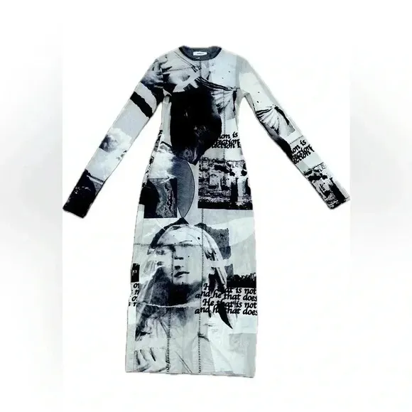 Danielle Guizio sheer print dress XS gorgeous modern statement glam core
