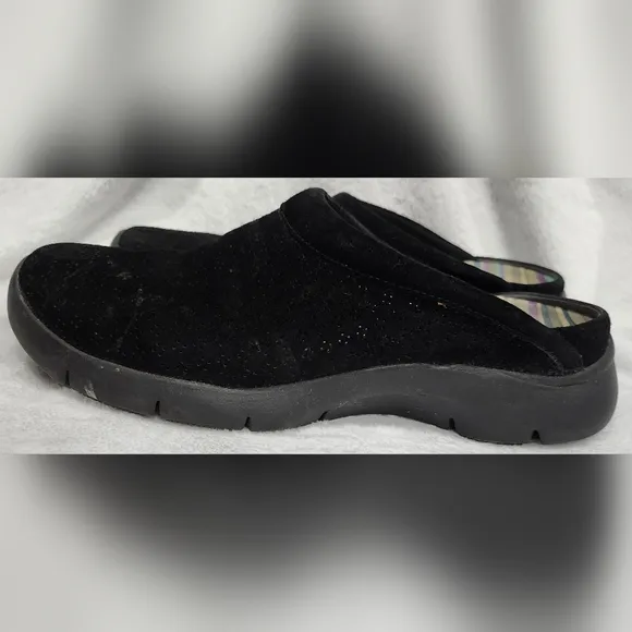 Dansko Elin Women's Black Breathable Suede Mules Clogs Shoes Size 41/10.5-…