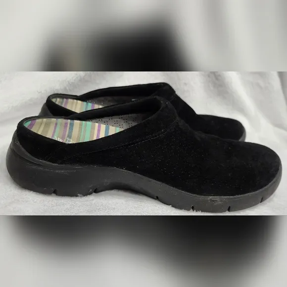 Dansko Elin Women's Black Breathable Suede Mules Clogs Shoes Size 41/10.5-…