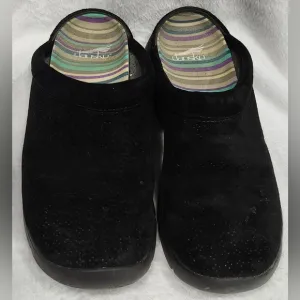 Dansko Elin Women's Black Breathable Suede Mules Clogs Shoes Size 41/10.5-…