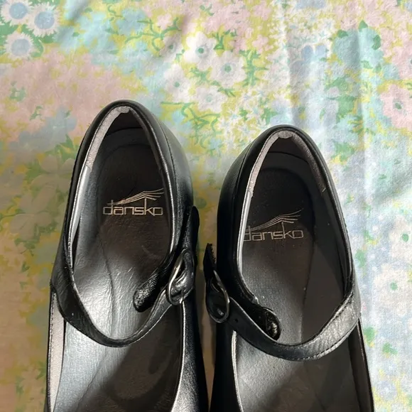 Dansko | Fawna Black Leather Mary Jane Size 37/7 1.5&quot; Heel Arch Support Comfort