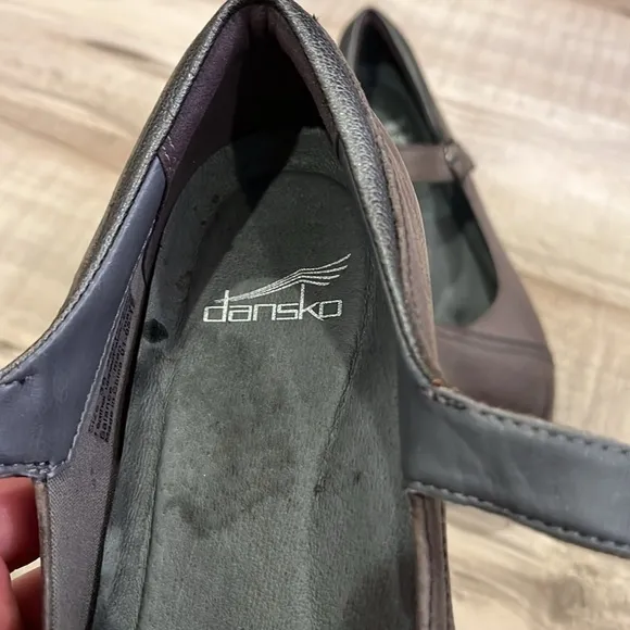 Dansko Fawna gray Mary Jane buckle shoes size 38/7.5