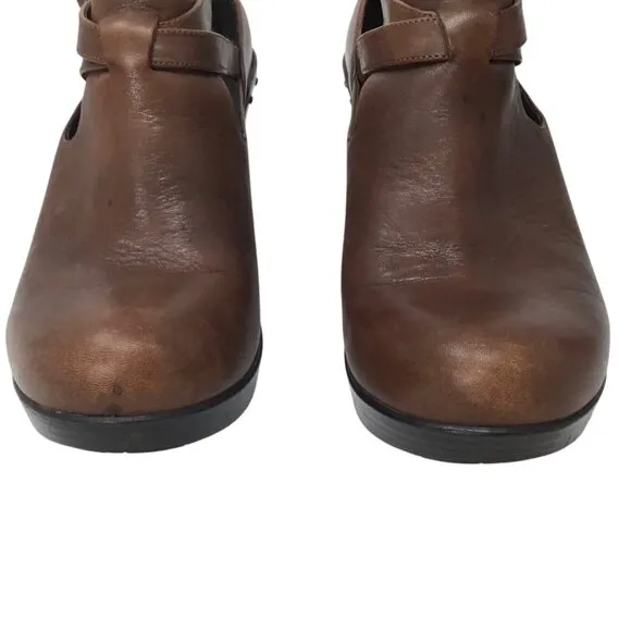 Dansko Franka Antique Congnac Leather Wedge Clog Shoes 39 8.5 Comfort Ankle