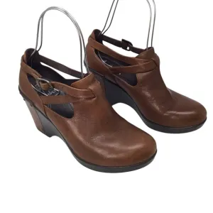 Dansko Franka Antique Congnac Leather Wedge Clog Shoes 39 8.5 Comfort Ankle