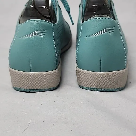 DANSKO ORLIS NAPPA PERFORATED SNEAKERS NIB LADIES 37 AQUA BLUE