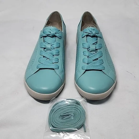 DANSKO ORLIS NAPPA PERFORATED SNEAKERS NIB LADIES 37 AQUA BLUE
