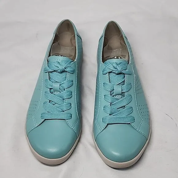 DANSKO ORLIS NAPPA PERFORATED SNEAKERS NIB LADIES 37 AQUA BLUE