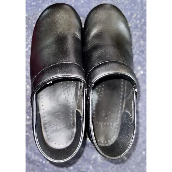 Dansko Professional Black Leather Clog Sz 42W