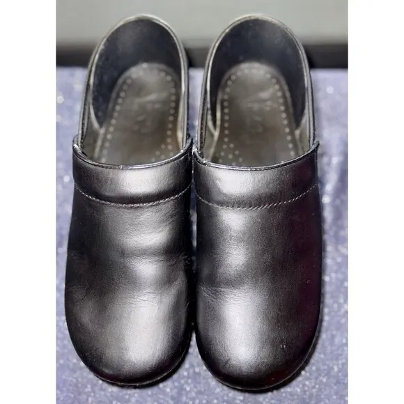 Dansko Professional Black Leather Clog Sz 42W