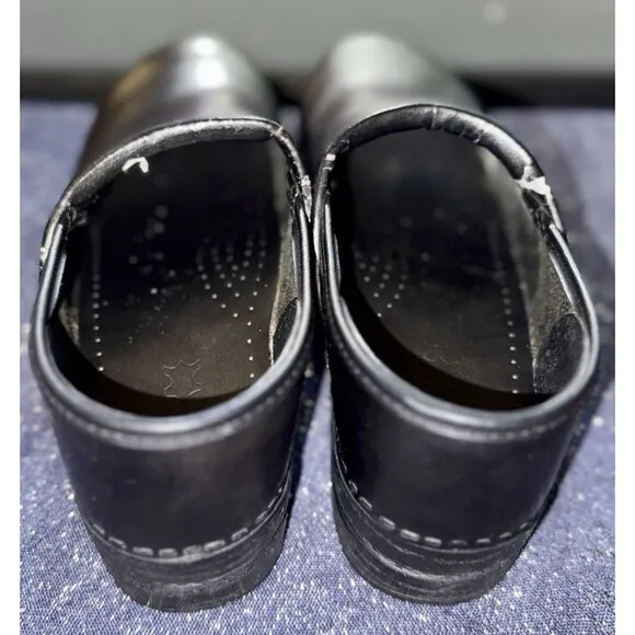 Dansko Professional Black Leather Clog Sz 42W