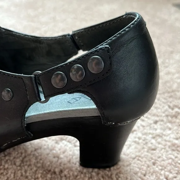 DANSKO Ryder Black Leather Studded Clogs