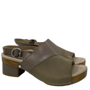 DANSKO Shoes Heels Sandals Madalyn Slingback Taupe Burnished Leather Size 38