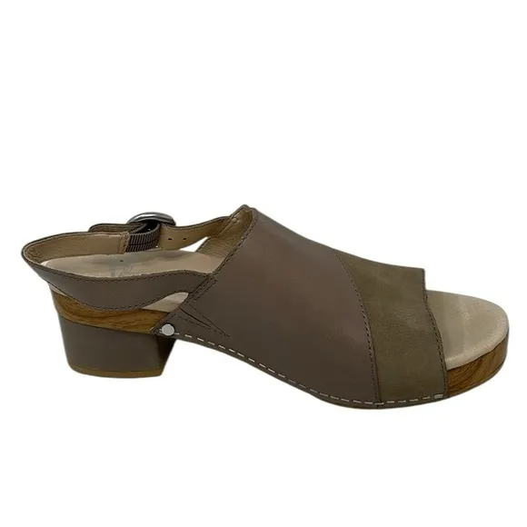 DANSKO Shoes Heels Sandals Madalyn Slingback Taupe Burnished Leather Size 38