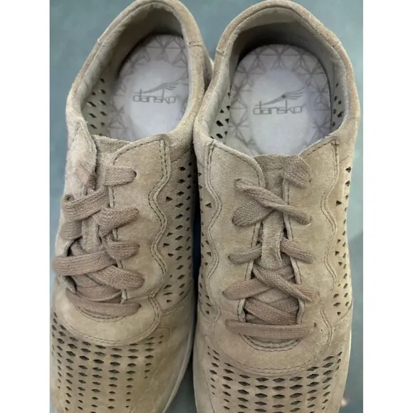 Dansko Sport Women's Sneakers Shoes Size EU 40 US 9.5-10 Perforated Suede Tan