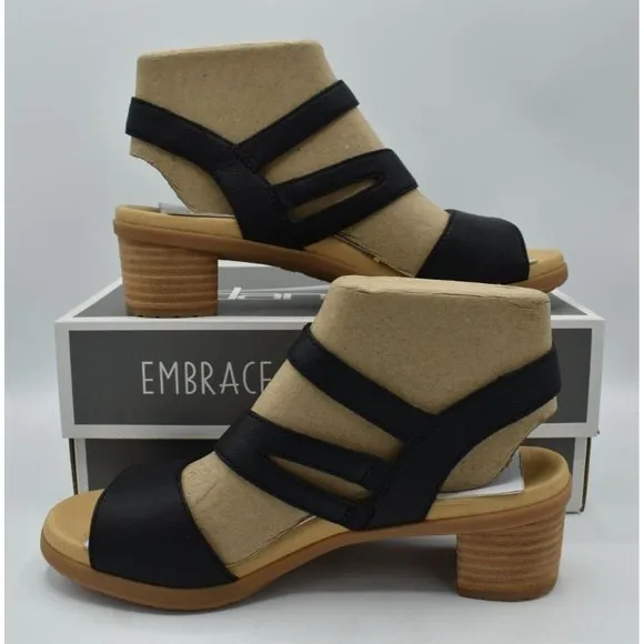 Dansko Womens EU 38 US 7.5-8 Tansy Nappa Black Leather Strappy Sandals Shoes