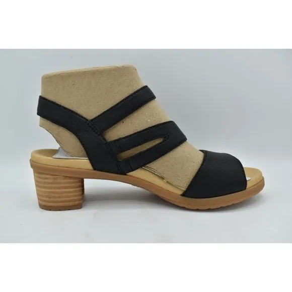 Dansko Womens EU 38 US 7.5-8 Tansy Nappa Black Leather Strappy Sandals Shoes