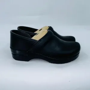 DANSKO WOMENS PROFESSIONAL 206-020202 ANTIQUE BLACK LEATHER CLOGS SIZE 10.5-11B