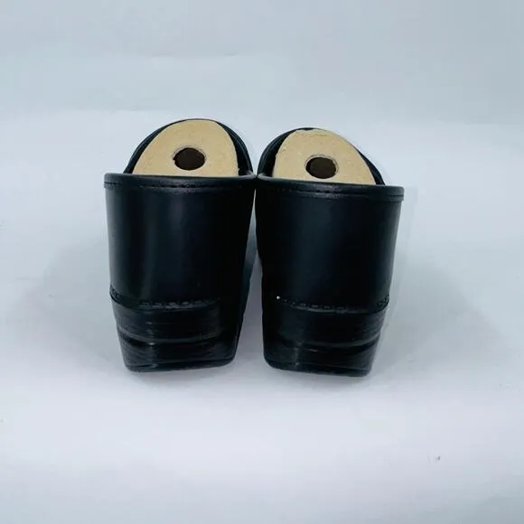 DANSKO WOMENS PROFESSIONAL 206-020202 ANTIQUE BLACK LEATHER CLOGS SIZE 10.5-11B