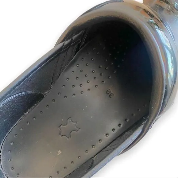 Dansko black leather arched shoes
